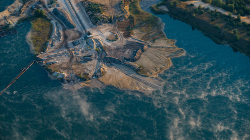 Aerial view of sea water