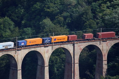 View of bridge against trees