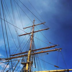 Low angle view of sailboat against sky