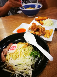 Close-up of food on table