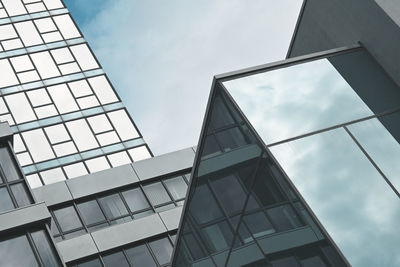 Low angle view of modern building against sky