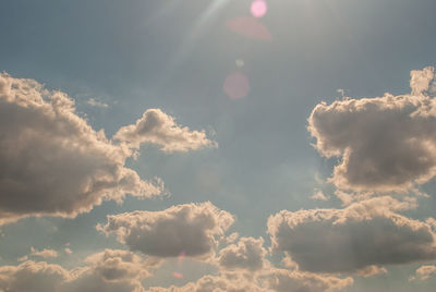 Low angle view of clouds in sky