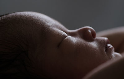 Close-up of baby boy sleeping