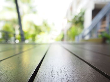 Surface level of wooden table