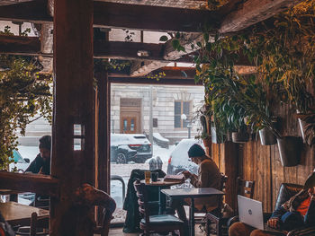 People sitting in restaurant