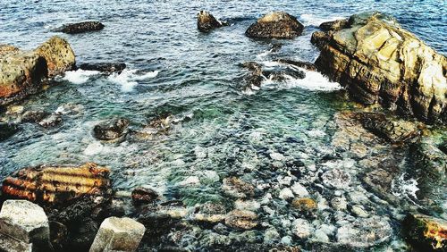 Rocks in sea