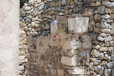 Stone wall of historic building