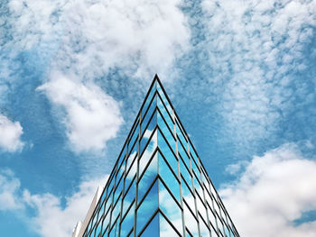 Low angle view of modern building against sky