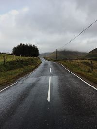 Road by landscape against sky