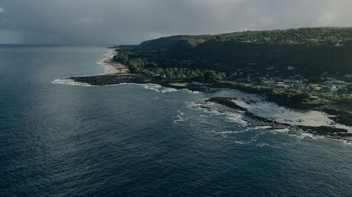 High angle view of sea against sky