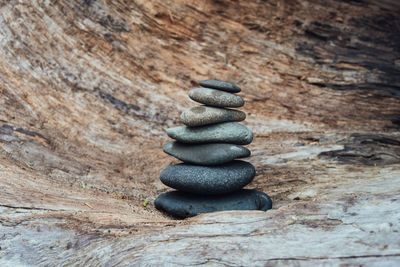 Stack of stones on rock