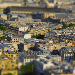 High angle view of buildings in town