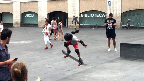 People standing in a city