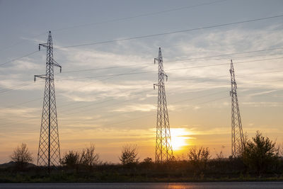 High voltage power lines at future - scarcity of electricity. 