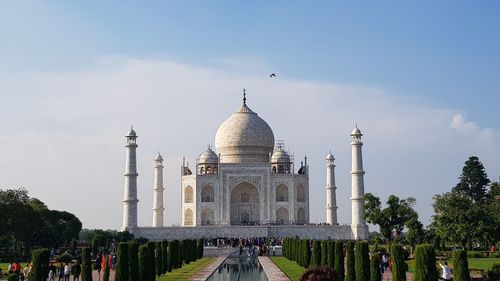 Group of people in front of historical building