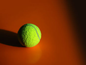 High angle view of tennis ball on table
