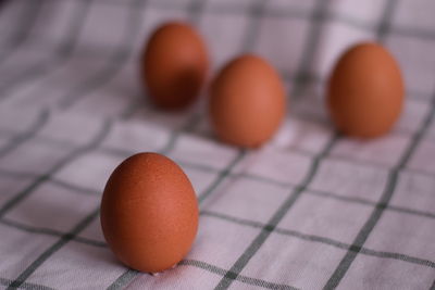 High angle view of orange on table