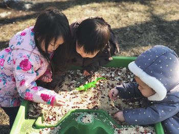 Mother and daughter outdoors