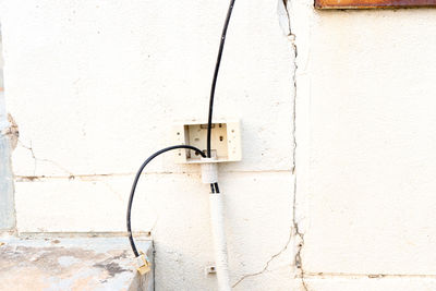 Close-up of electric lamp on wall