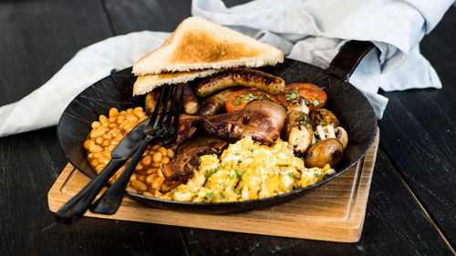 Food served on table