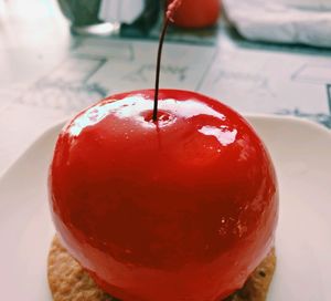 Close-up of apple on table