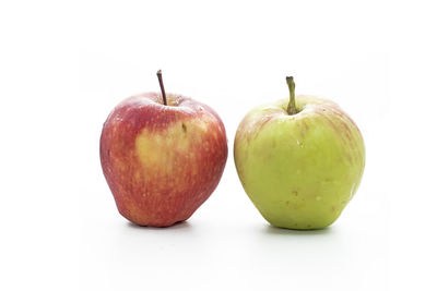 Close-up of apple against white background