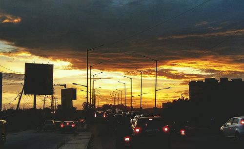 City street at sunset