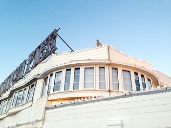 Low angle view of built structure against clear sky