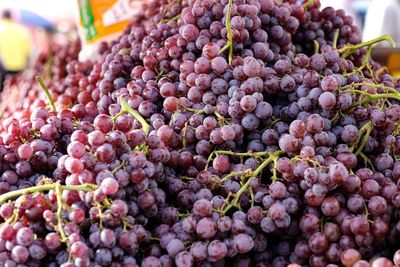 Close-up of grapes for sale at market stall