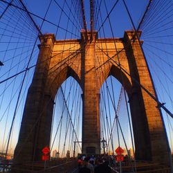 Low angle view of suspension bridge