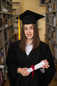 Portrait of woman in graduation