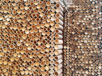 Full frame shot of logs
