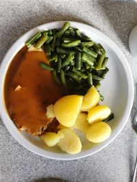 High angle view of salad in bowl