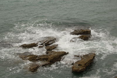 Rocks in sea