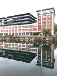 Reflection of buildings on lake