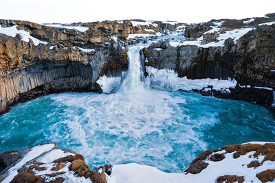 Scenic view of waterfall