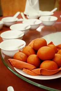 Close-up of eggs in container