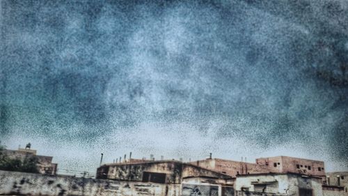 Low angle view of buildings against sky