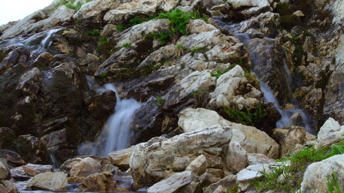 Scenic view of waterfall