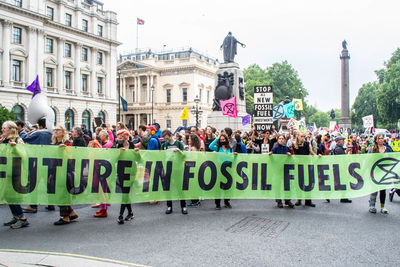 People on street in city