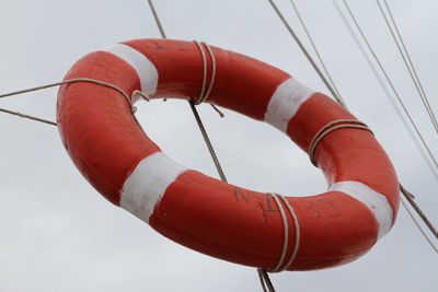 Low angle view of rope against clear sky