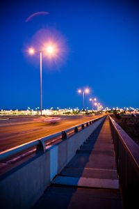 Illuminated street lights at night