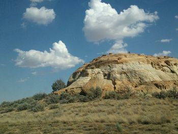 Low angle view of mountain against sky