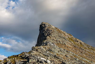 Low angle view of mountain against sky