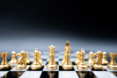 Close-up of chess pieces