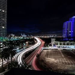 Illuminated city at night