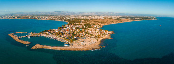 Aerial view of side. it is small resort town in turkey