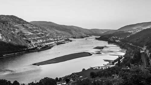 High angle view of lake