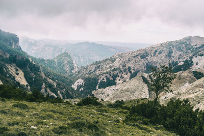 Scenic view of mountains against sky