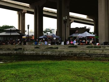 Built structure in lawn